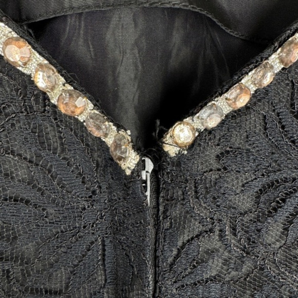 Lilli Diamond Black Lace Wiggle Dress Womens‎ Size Small Glam Vintage 50s 60s - Picture 14 of 16